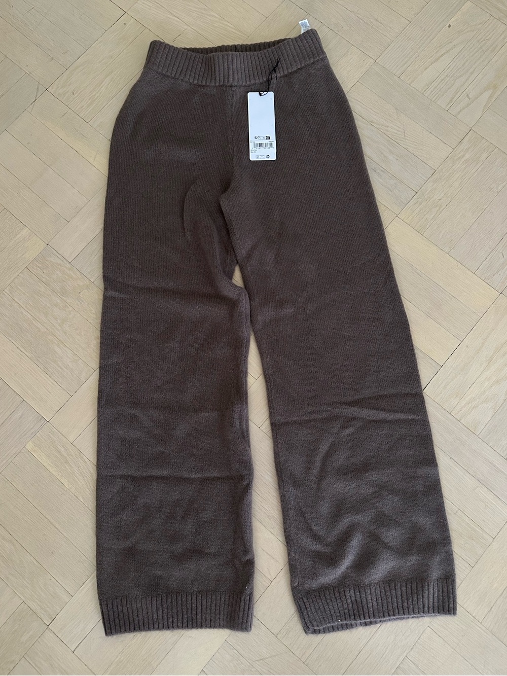 Alo Yoga Wool Cashmere High-Waist New Class Wide Leg Pant Olive Tree Medium NWT